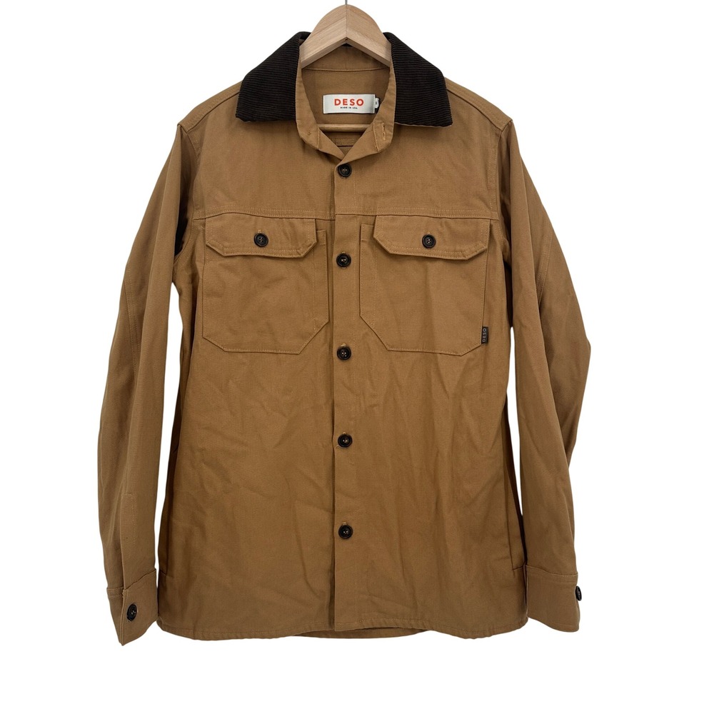DESO Workshop Shirt Jacket Burlywood Brown Organic Cotton Canvas Mens‎ Size M